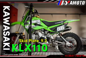 การ์ดแคร้งKLX110 V.2 (KSR110 รุ่นที่มีรูน๊อตใต้เครื่องเท่านั้น) อลูมิเนียมความหนา 4mm.(สินค้าพร้อมส่ง ส่งฟรี)