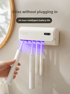 Smart UV Toothbrush Disinfecter Wall Mounted Killing Bacteria Drying Electric Storage Toothpaste Rack Modern Minimalist Style