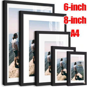 6/8/A4-inch Wooden Picture Frame Photo Certificate Art Display Holder Wall Decals Retro Minimalism Home Decoration