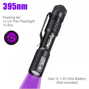 Alonefire | Pen Light UV 365nm/395nm Mini Flashlight Blacklight Portable Torch Cat Dog Pet Urine Tinea Money Porcelain Jade Scorpion Lams