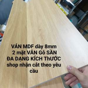 VÁN MDF 8mm 2 mặt vân gỗ phủ sần bóng làm kệ giá đồ nội thất