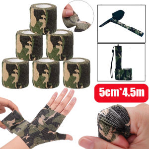 5*4.5m Outdoor Camouflage Self-Adhesive Tape Stretchable Non-woven Bandage Waterproof Camping Survival Military Camouflage Elastic Bandage