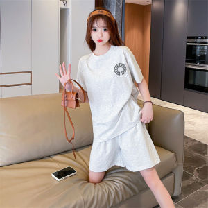 Cute Cartoon Pure Cotton Sleepwear Set Women Summer Casual Home Clothes Short Sleeve Shorts Two Pieces Set Comfortable Breathable