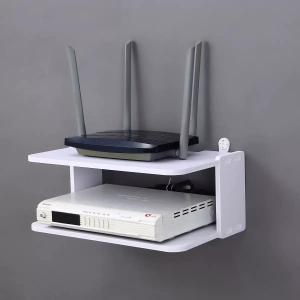 Wall-Mounted Hole-Free Shelving for Set-top Box and Router
