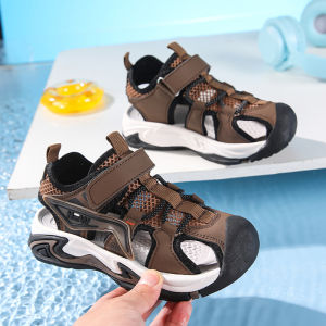 NBGAGA | Summer Kids Sandals Boys Soft Bottom Casual Beach Shoes Wear-resistant Flat Students Breathable Casual Walking Sandials