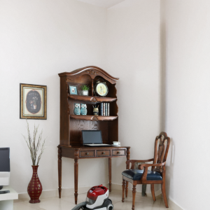 American Style Solid Wood Study Desk Bookcase Integrated Home Use 1 Meter 1.2 Meter Walnut Color Computer Desk Student Writing Desk