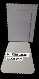 10X14 inches CAKE BOARD ORDINARY SCALLOP WHITE CORRUGATED (for VERY LIGHT CAKES only) (10 PCS)