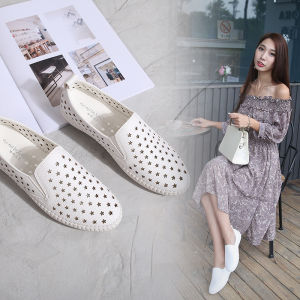 Womens Flat Shoes Summer 2025 New Slip-On Hollow out Casual Flat Bottom Shoes Nurse Versatile Leisure Maternity Shoes