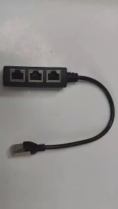 RJ45 Splitter LAN Ethernet Network RJ45 Connector Extender Adapter Cable 1 Male to 3 Female LAN Ethernet Splitter for Cat5 Cat6 LAN Ethernet Socket Connector Adapter RJ45 Ethernet Cable Adapter Extension Cable One In Four Network Cable Network Splitter