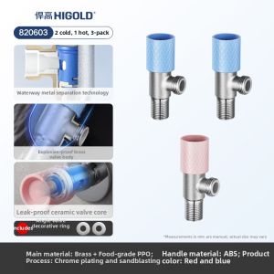 HIGOLD | Thickened 304 Stainless Steel Angle Valve Copper Body Cold Hot Water Switch
