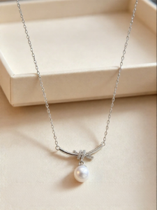 YISHU | Elegant Single Freshwater Pearl Necklace s925 Sterling Silver