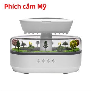 Máy Tạo Độ Ẩm Không Khí Raindrop Với Ánh Sáng Không Khí Đầy Màu Sắc Máy Khuếch Tán Tinh Dầu Âm Nhạc Tiếng Ồn Trắng Máy Tạo Độ Ẩm Bay Hơi Hương Liệu Cho Gia Đình