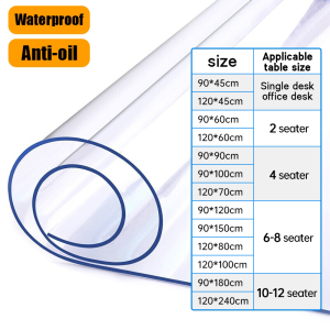 【High Quality | Fast Delivery】Table Plastic Cover Transparent PVC Table Mat Waterproof Oil-proof Heat Resistant