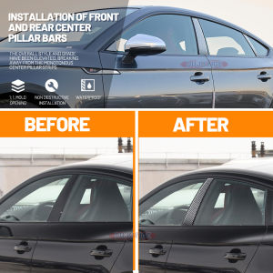 For Kia Carens Rondo 4 RP 2013-2019 2014 2015 2016 2017 Carbon Fiber Window Door Column Deal B C Pillar Post Cover Trim Sticker