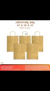 Tas Kertas Paper Bag uk S M L Tas Belanja (Isi 5 Pcs)