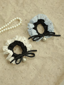 Elegant Folded Polka Dot Butterfly Knot Hair Ties for Women High Elasticity Durable Retro Style Hair Bands Fashionable Hair Bands