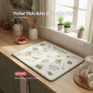 Thảm Lót Chén Bát Gia Đình 30x40cm Dùng Sau Khi Rửa Thảm Bếp Chữ Nhật Nhiều Họa Tiết Lót Chén Cốc Gọn Gàng Đa Năng