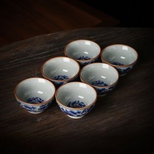 Bộ Tách Trà Gốm Sứ Trung Hoa Cổ Điển Bộ Sưu Tập Thủ Công Tách Trà Khách Sành Điệu Bộ Sưu Tập Nhỏ Dùng Tại Nhà Chất Liệu Gốm Sứ