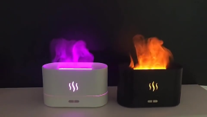 (SG Dliver)180ml Flame Air Humidifier Aroma Diffuser Spray Aromatherapy LED Light Portable Mini Essential Oil Diffuser Fragrance Air Freshener