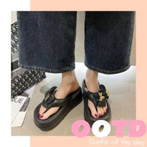 สินค้า LH.Bigsize สำรวจที่ไหนดี💥 4 สี ของรองเท้าแตะหญิง รองเท้าหูหนีบ พื้นยางส้นตึก รองเท้าแท้มีน้ำหนักที่ดี สินค้าคุณค่าที่นิยม