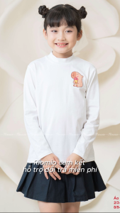 Áo Giữ Nhiệt Cổ 3cm Bé Trai Bé Gái Riomio Vải Nhập Khẩu Đứng Form Giữ Ấm Tốt In Hình Hottrend Trắng Đen Size 2/3–11/12 (13–45kg) RA971