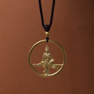 Chow Sang Sang 周生生 999.9 24K Pure Gold Cultural Blessings Buddha Water-Moon Guanyin Neck Rope Necklace for Women & Men Adjustable up to 70cm 91189Z Price-by-Weight Approx. 38.92g Gold