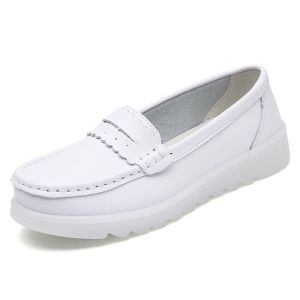 White Leather Loafers Nursing Shoes for Womens High Quality Hospital Duty Women Nurse Shoes White Shoes