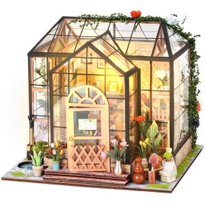 Miniature Doll House DIY Garden House Kit Making Room Model Building Home Decoration with Furniture Wooden Craft DollHouses Gift