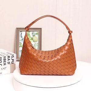2024 New  Trendy All-Match Handmade Woven Bag Fashionable Simple Lunch Box Handbag Advanced Sense Niche Single Shoulder Underarm Bag