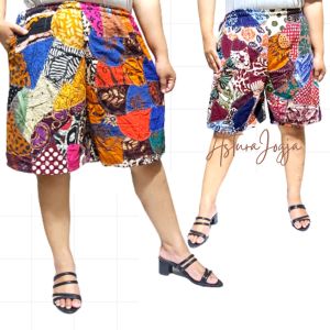 ASTURAJOGJA Celana Pendek Batik Perca Pria Wanita Khas Jogja || Celana Santai