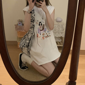 Áo Thun Nữ Tay Ngắn in Họa Tiết Mùa Hè Dáng Rộng Thoải Mái Thường Ngày Chất Liệu Cotton Cổ Tròn in Họa Tiết Thời Trang