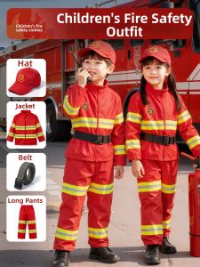 NUOXUNDE | Childrens Firefighter Performance Costume With Belt