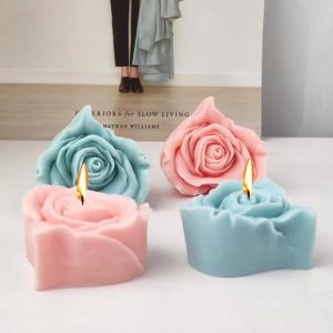 3D Hoa Trái Tim Silicon Nến Khuôn Cho DIY Handmade Xà Phòng Thạch Cao Nhựa Đúc Bánh Sô Cô La Dụng Cụ Nướng Bánh Màu Sắc Ngẫu Nhiên