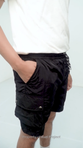 KUZI PROJECT - Celana Pendek Nylon - Summer - Black - Boardshort - Reguler fit