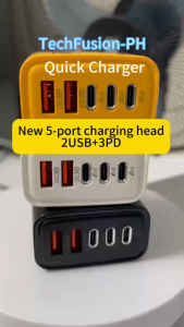 5-port 240W Fast Charger Charger Phone adapter 3PD+dual USB port Supports multiple devices Portable travel charger