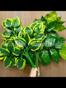 Mango Leaves Speed Leaves 12 Pcs Artificial Leaves Lucky Leave Sugar Maple Bamboo Leaf for Home Wedding Decoration Plant