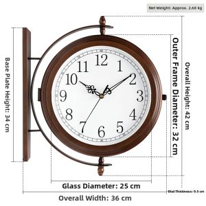 Hense | Dual-faced Digital Wall Clock for Living Room Metallic Minimalist