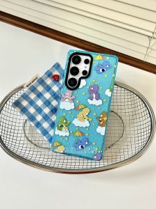 Blue Cute Protective Phone Case for Samsung S25 Ultra S24 plus S23U+ Womens Fashionable Soft Shell Anti-Fall Star Design