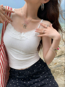 SHUOMENG | Beautiful Lace Bra Pad Sleeveless Vest for Summer