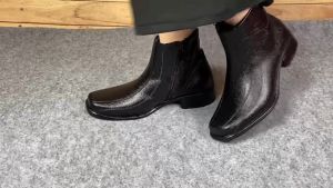 Lika Maria High - Sepatu Pantofel Zipper High Wanita Formal Dinas Guru Pns Pdh Kerja Kantoran Hak 3 Cm Kulit Ready Size Jumbo