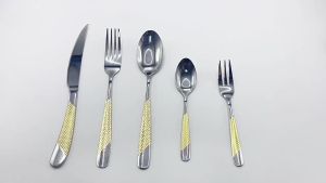 Luxury Dinnerware Set Gold Silver Fork Spoon Knife Kitchen Tableware Stainless Steel Cutlery Set (3PCS / 6PCS)