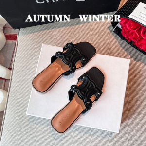 French Style Flat Bottom Sandals Womens Summer Outdoor Beach Casual Slip-On Shoes Fashionable Flats for Ladies