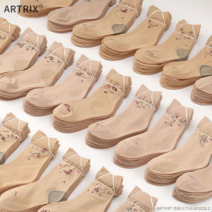 Summer Knee Socks for Women by ARTRIX Sweet Style Plant Florals Pattern Thin Section Polyester Fiber Knee-High Soft Comfortable Fit