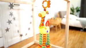 Hanging Toy Grow Stretch Giraffe Baby Cotton Soft Hanging Plush Infant Toy for Pram Car Seat Teether Wrist Foot Sock Bells