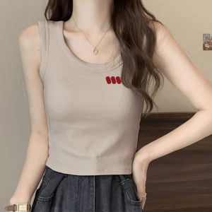 French Unique Sweet Spicy Girl Style Tank Top Womens Inner Wear Short Sleeve Summer Base Layer Shirt Outerwear Cotton Blend