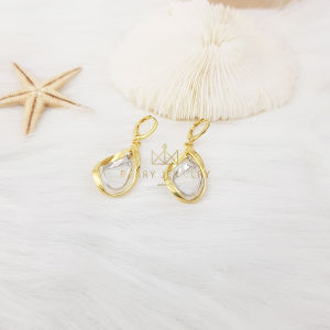 Bông Tai Nữ Xoắn 2 Màu Dáng Dài Hoa Tai Sành Điệu Xi Mạ Vàng Bền Màu Thiết Kế Cao Cấp B25V6