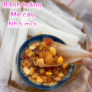 Combo 2 Bịch Bánh Tráng Phơi Sương Tây Ninh Me Cay & Muối Hành Phi Ăn Liền Nhà Mẹ Mía