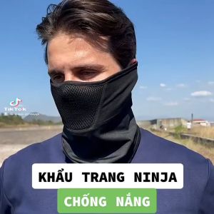 Khẩu trang Ninja chống nắng có lưới thở Nam Nữ che kín mặt vải Cotton chống tia UV - chống gió - bụi - sương mù