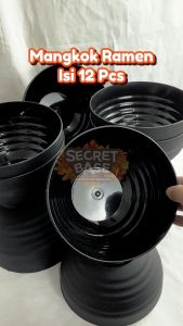 (ISI 12pcs) MANGKOK RAMEN - Mangkok Plastik Lusinan Tahan Panas / Mangkuk Plastik Mie Ayam