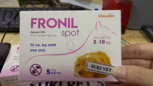 FRONIL SPOT - [ NGUYÊN HỘP 5 TUÝP ] - SẠCH VE RẬN BỌ CHÉT CHO CHÓ TỪ 2-10KG - NƯỚC NHỎ NGOÀI DA
